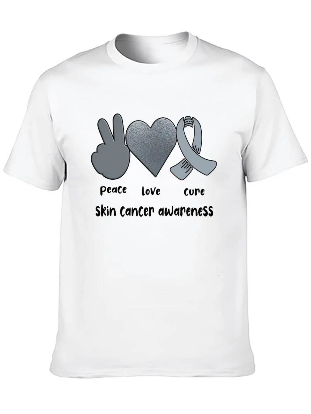 Skin Cancer Awareness Ribbon Melanoma Survivor Lightweight Cotton T-Shirt – Daily Comfort Graphic Shirt