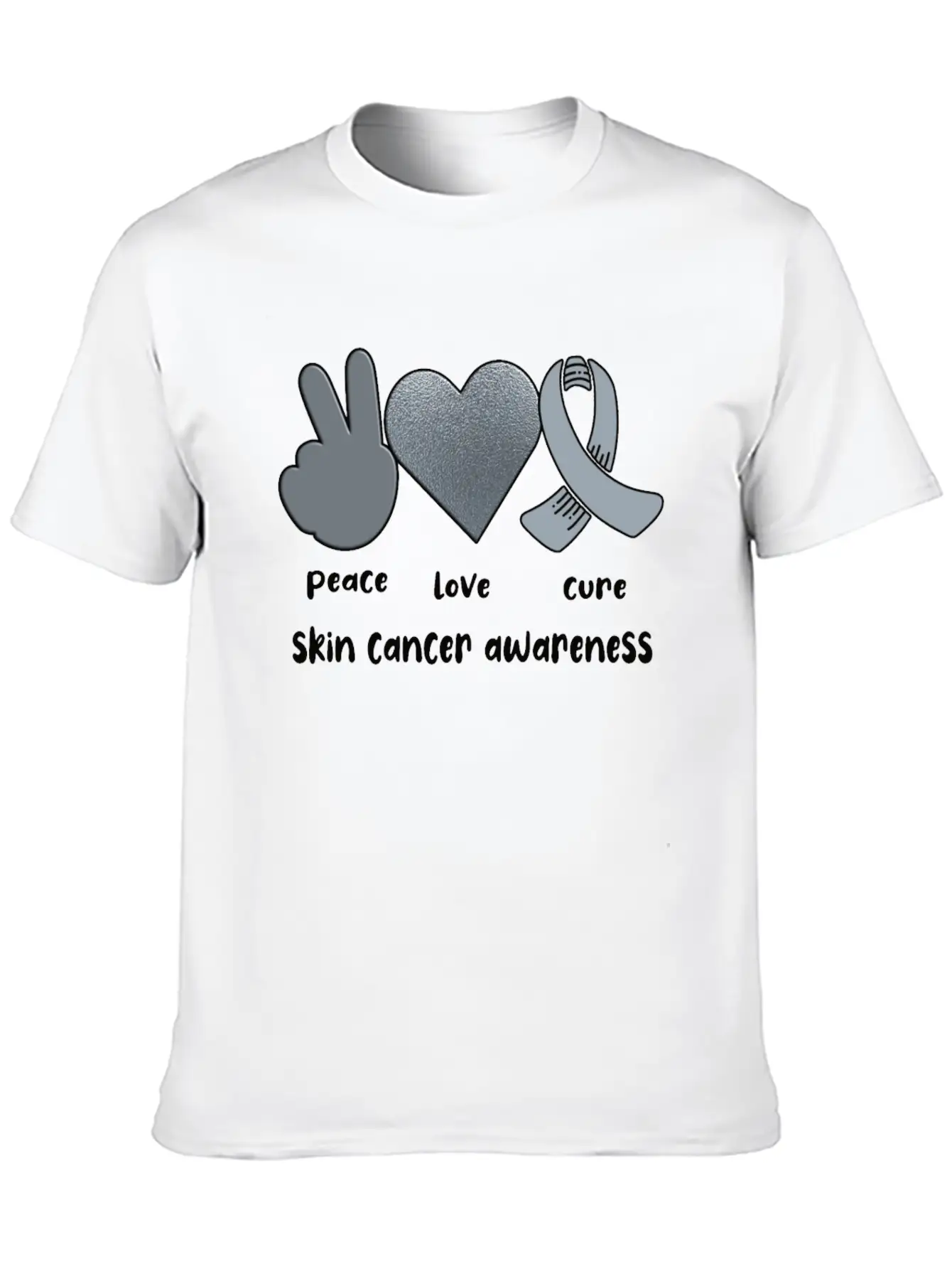 Skin Cancer Awareness Ribbon Melanoma Survivor Lightweight Cotton T-Shirt – Daily Comfort Graphic Shirt