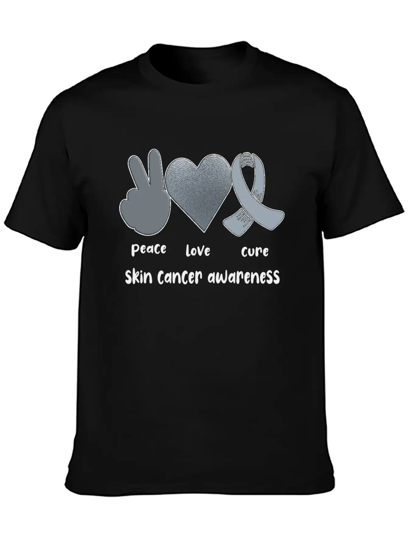 Skin Cancer Awareness Ribbon Melanoma Survivor Lightweight Cotton T-Shirt – Daily Comfort Graphic Shirt