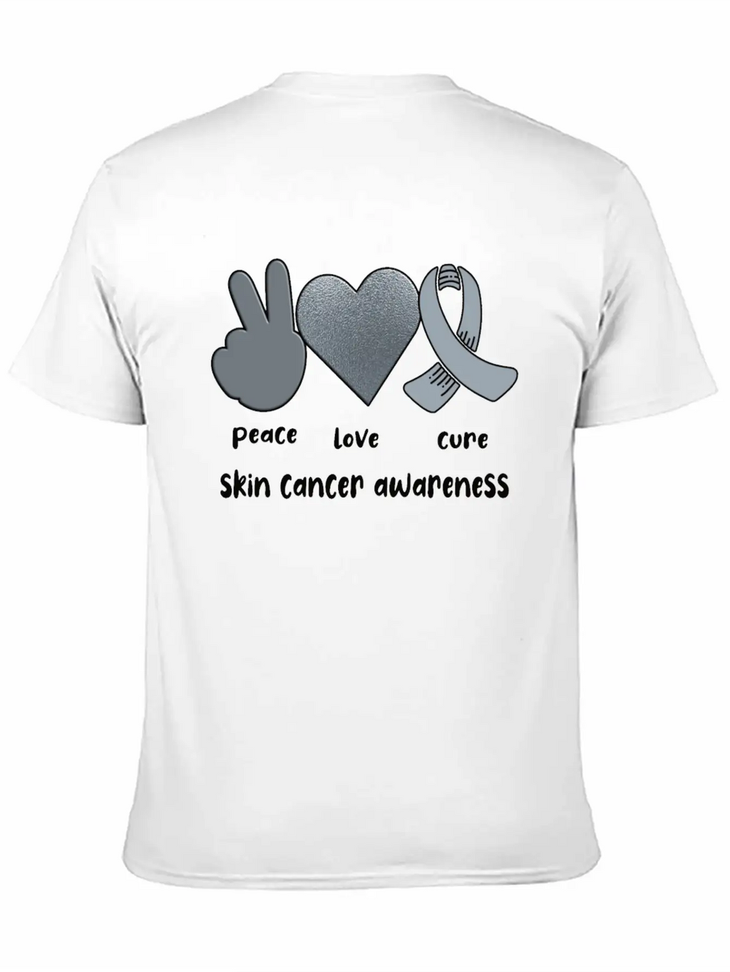 Skin Cancer Awareness Ribbon Melanoma Survivor Lightweight Cotton T-Shirt – Daily Comfort Graphic Shirt
