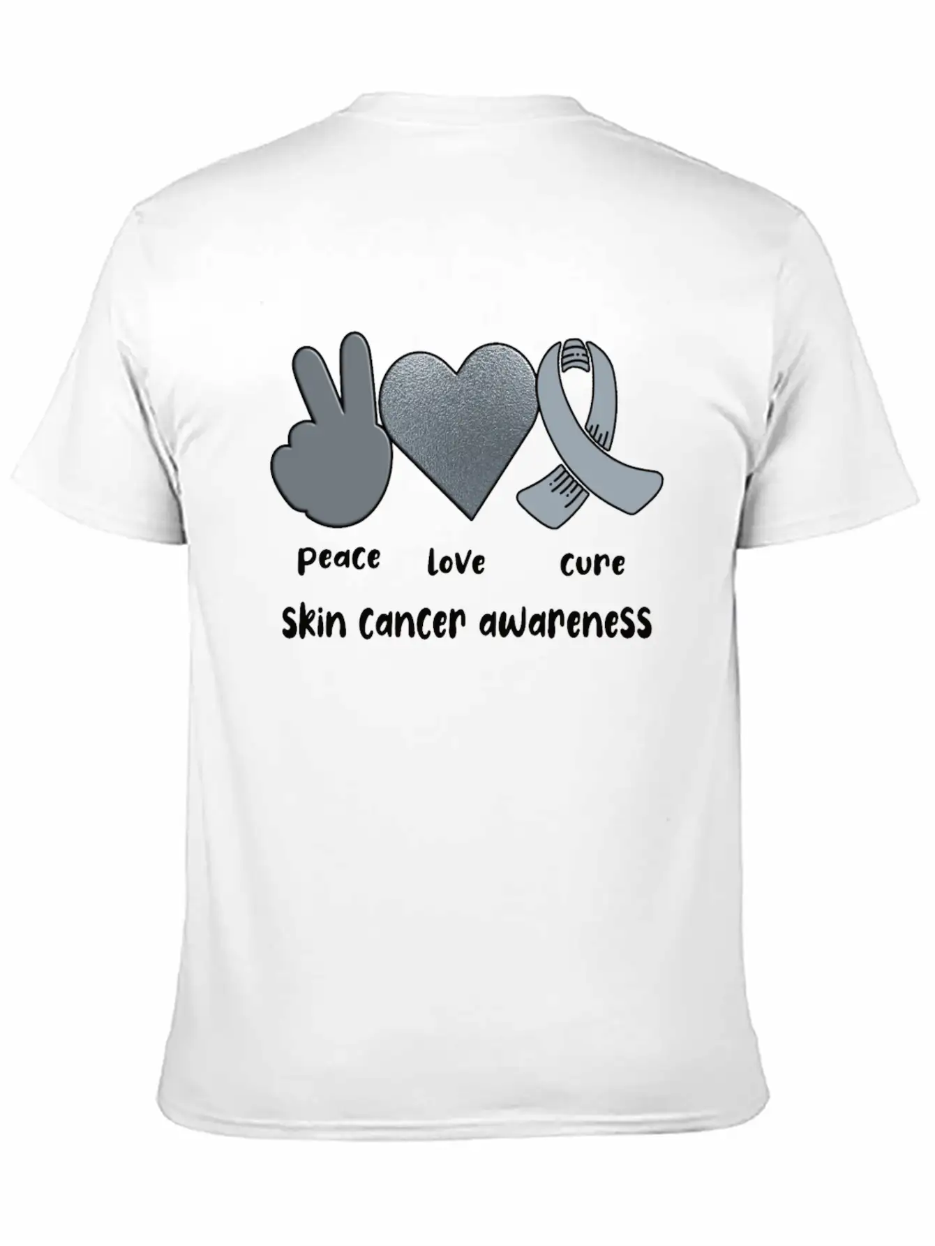 Skin Cancer Awareness Ribbon Melanoma Survivor Lightweight Cotton T-Shirt – Daily Comfort Graphic Shirt