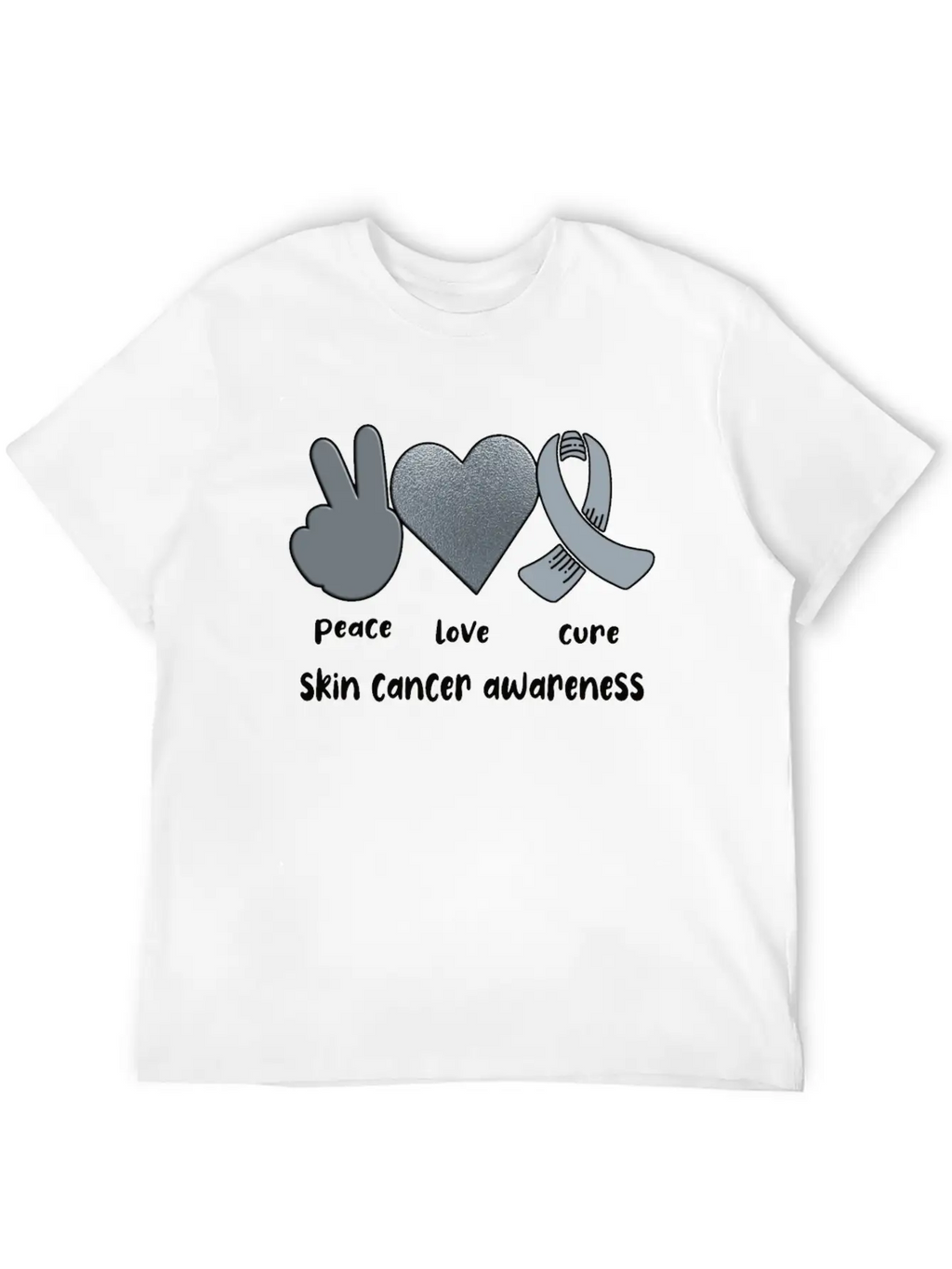 Skin Cancer Awareness Ribbon Melanoma Survivor Lightweight Cotton T-Shirt – Daily Comfort Graphic Shirt