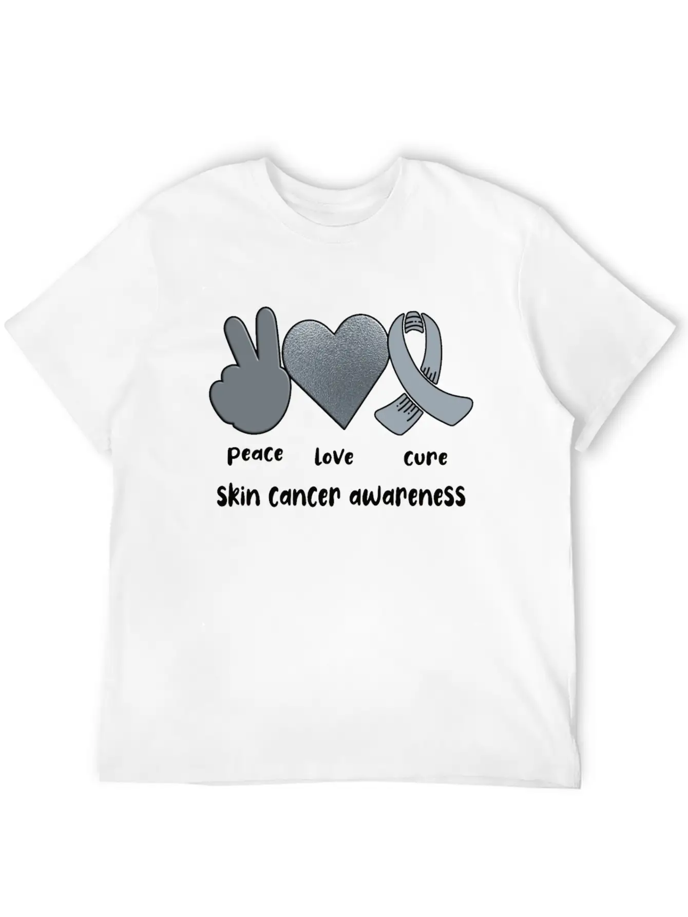 Skin Cancer Awareness Ribbon Melanoma Survivor Lightweight Cotton T-Shirt – Daily Comfort Graphic Shirt