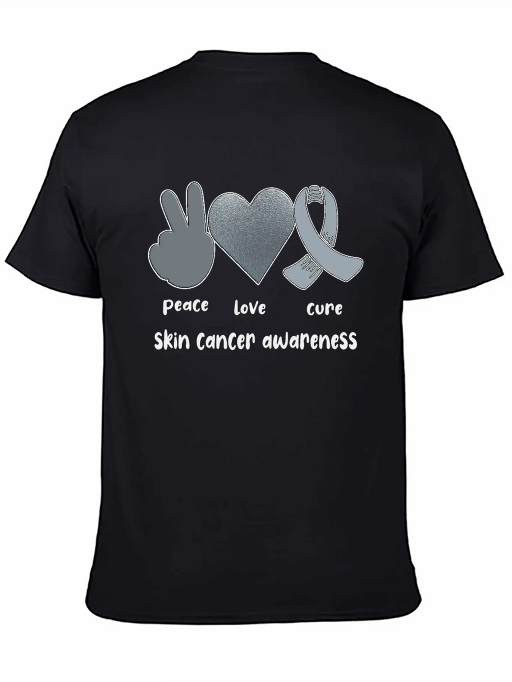 Skin Cancer Awareness Ribbon Melanoma Survivor Lightweight Cotton T-Shirt – Daily Comfort Graphic Shirt