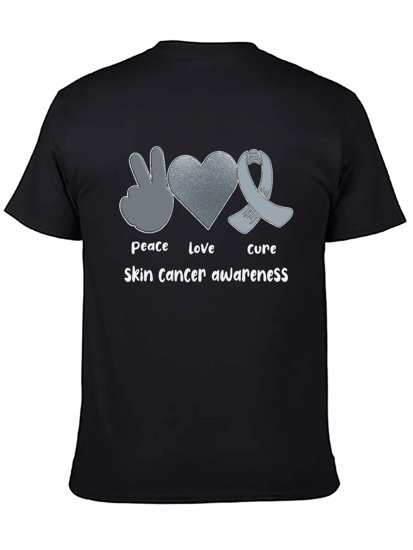Skin Cancer Awareness Ribbon Melanoma Survivor Lightweight Cotton T-Shirt – Daily Comfort Graphic Shirt