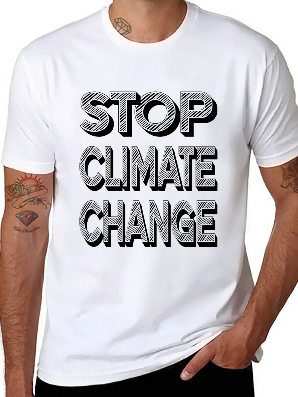 Stop Climate Change Modern Fit Casual T-Shirt – Clean And Versatile Design