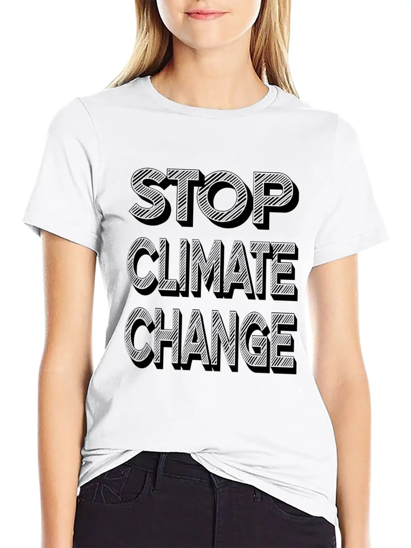 Stop Climate Change Modern Fit Casual T-Shirt – Clean And Versatile Design