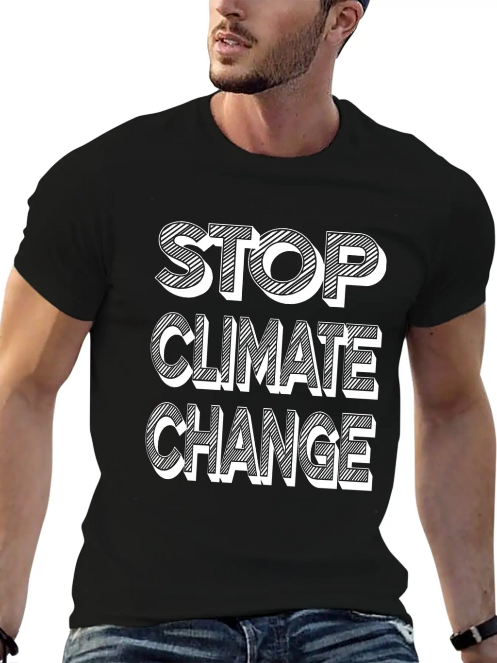 Stop Climate Change Modern Fit Casual T-Shirt – Clean And Versatile Design