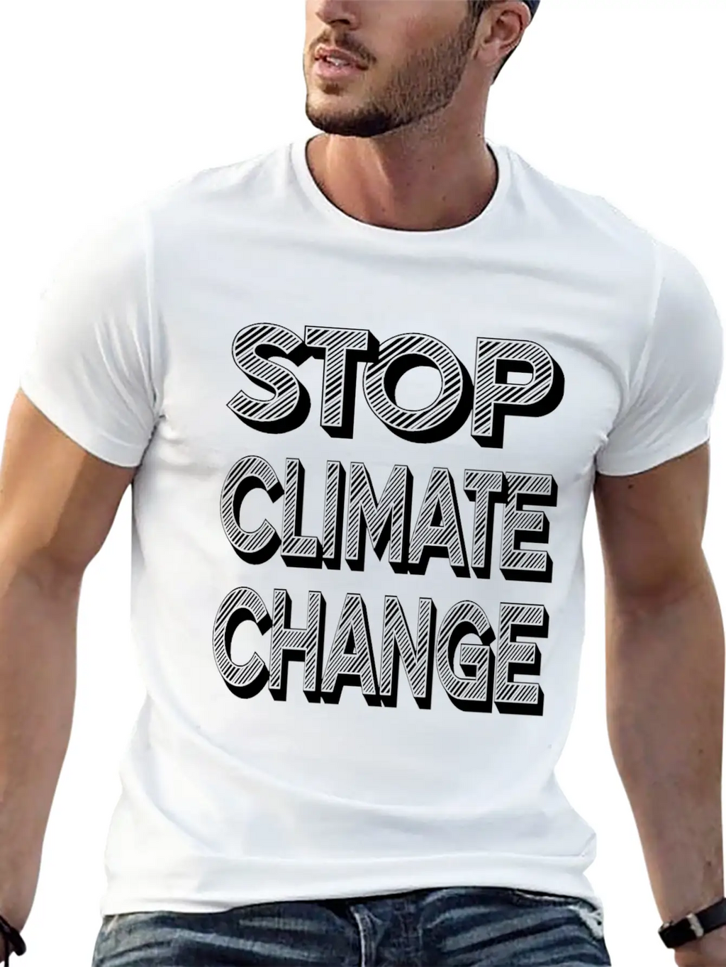 Stop Climate Change Modern Fit Casual T-Shirt – Clean And Versatile Design