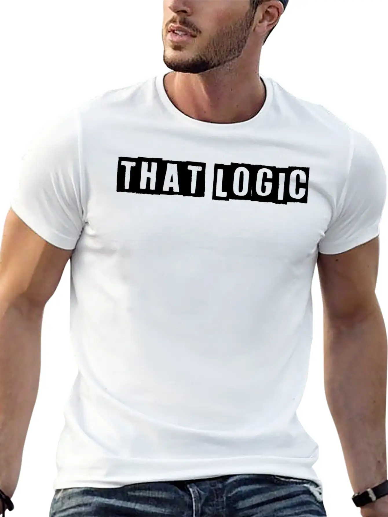 "That Logic" Lettering White Essential Unisex Summer Tee – Soft Cotton Casual Fit