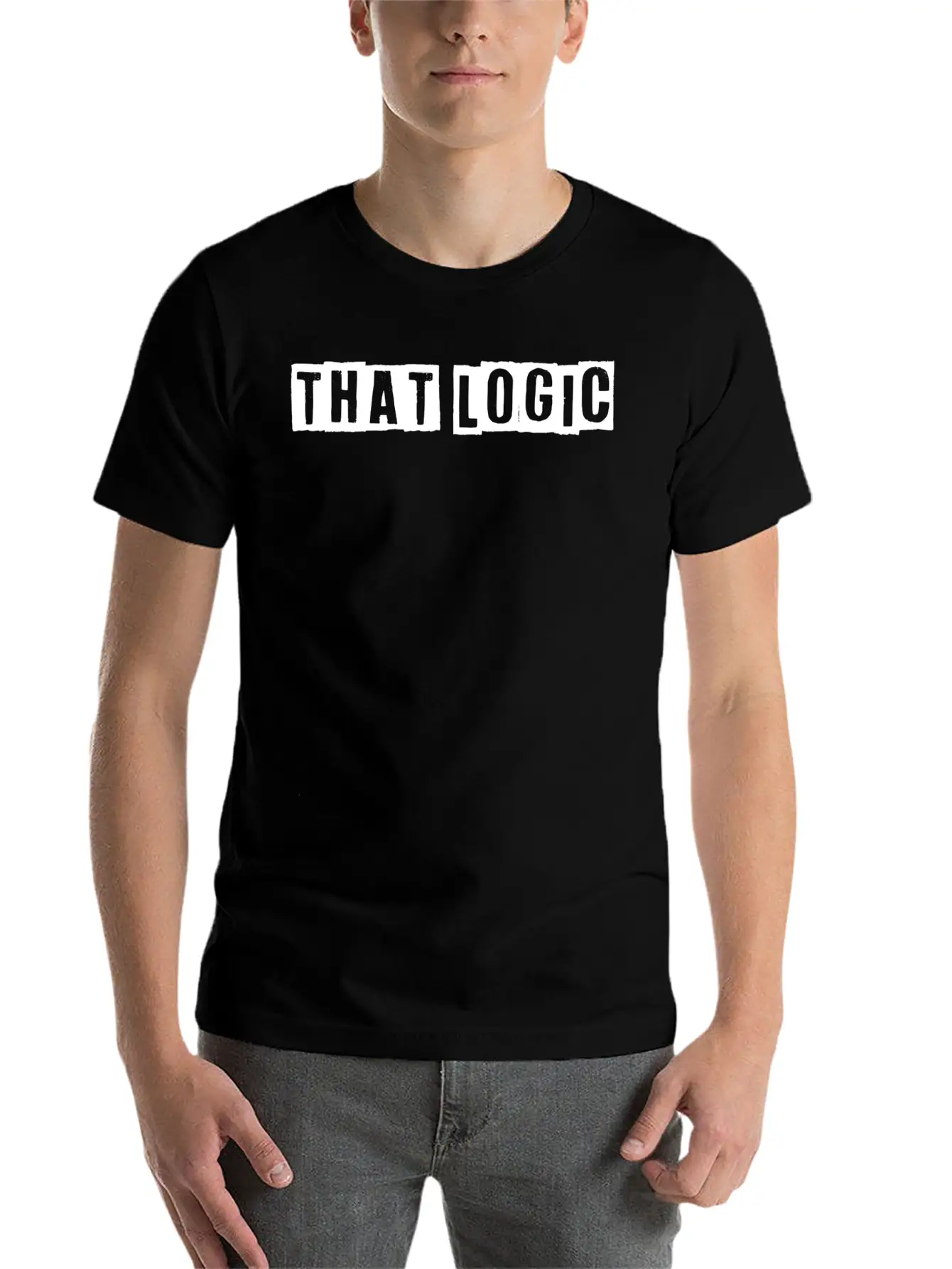 "That Logic" Lettering White Essential Unisex Summer Tee – Soft Cotton Casual Fit