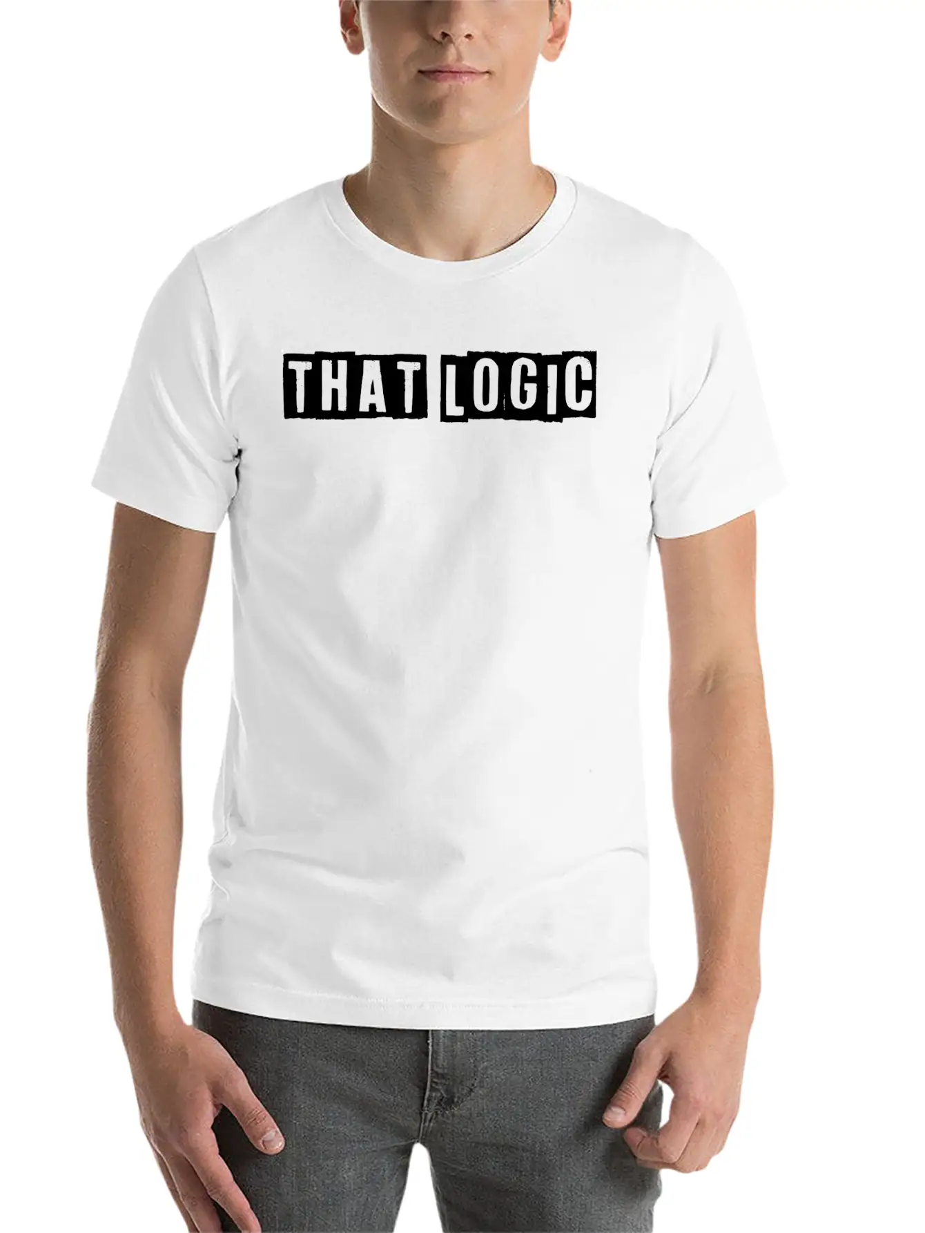 "That Logic" Lettering White Essential Unisex Summer Tee – Soft Cotton Casual Fit