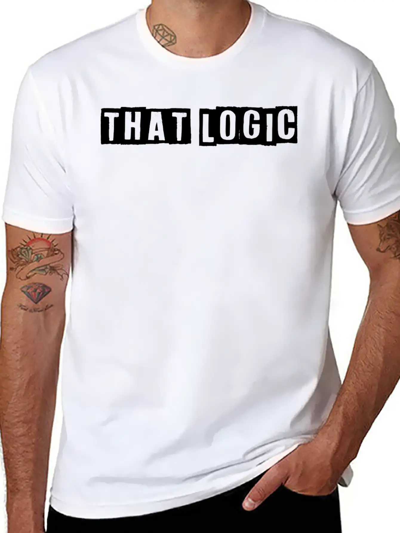 "That Logic" Lettering White Essential Unisex Summer Tee – Soft Cotton Casual Fit