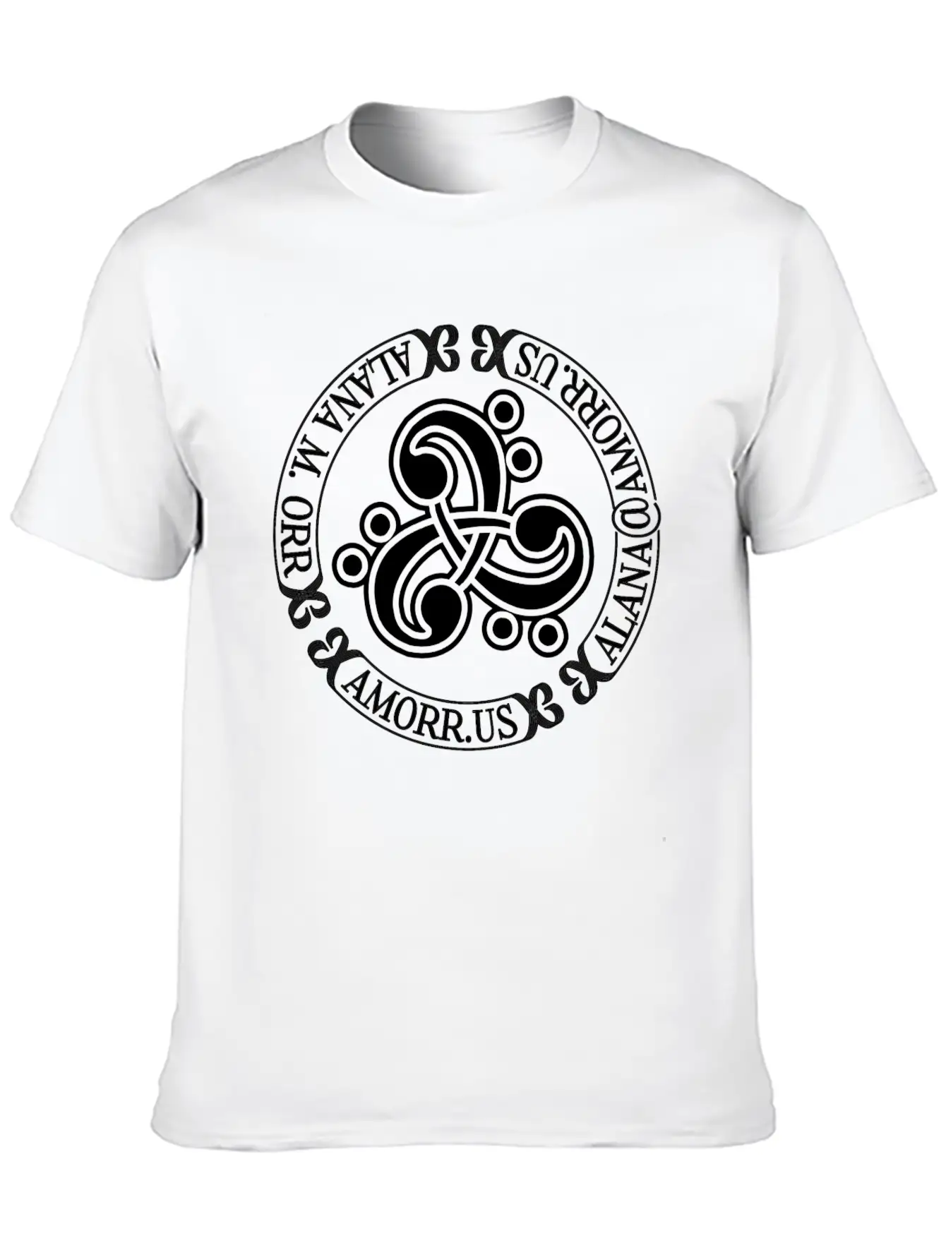 Triple Bass Clef Celtic Knot Logo Alana Orr AMORR Timeless Short Sleeve Tee – Comfy And Minimalist Design