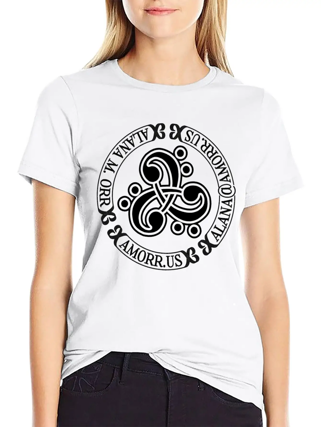 Triple Bass Clef Celtic Knot Logo Alana Orr AMORR Timeless Short Sleeve Tee – Comfy And Minimalist Design
