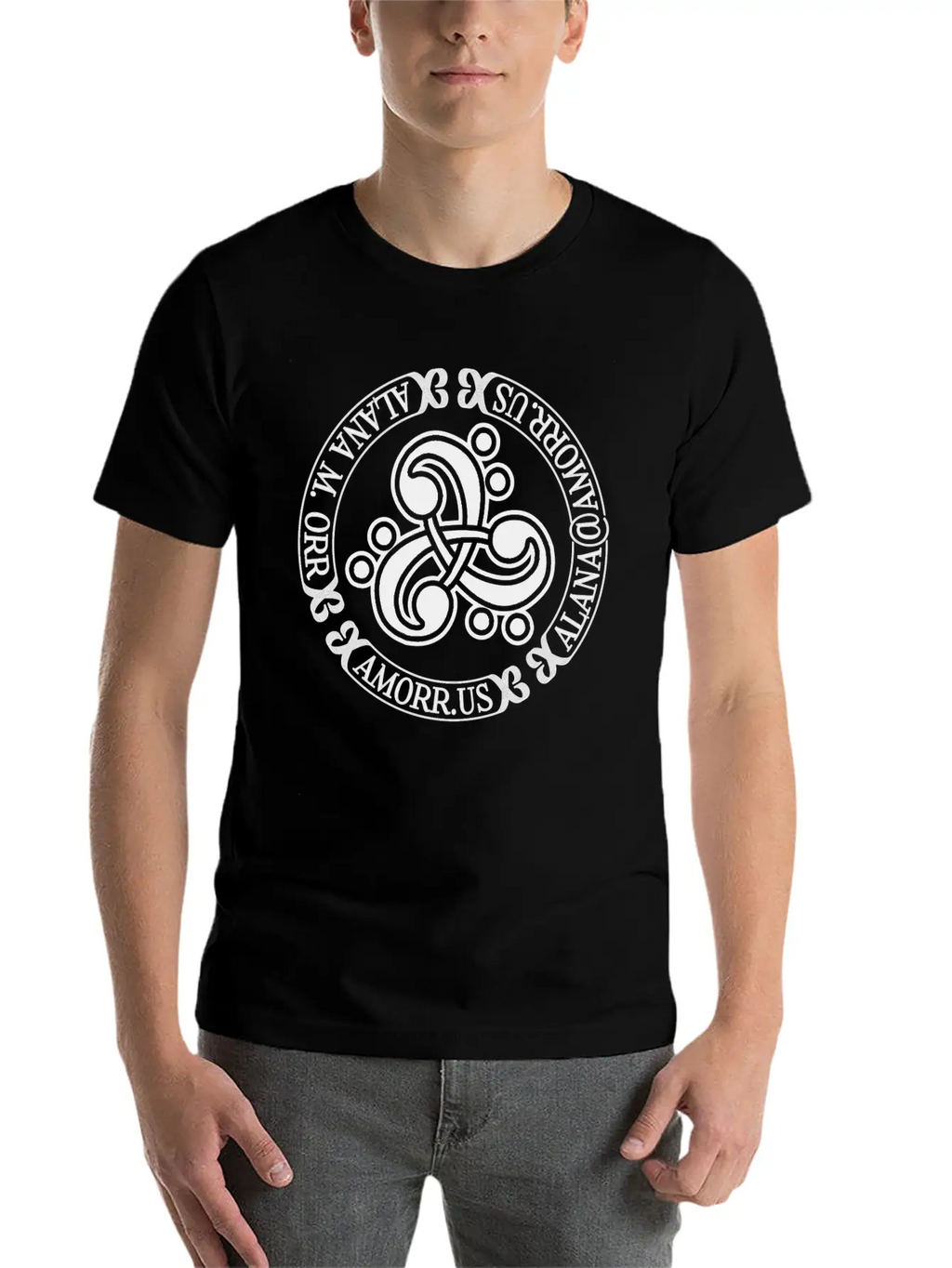Triple Bass Clef Celtic Knot Logo Alana Orr AMORR Timeless Short Sleeve Tee – Comfy And Minimalist Design