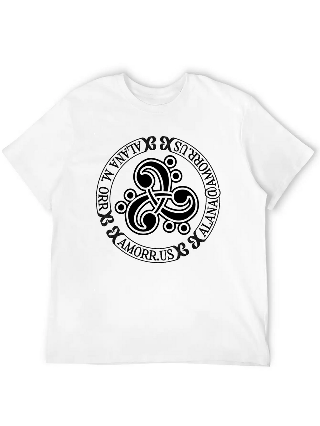 Triple Bass Clef Celtic Knot Logo Alana Orr AMORR Timeless Short Sleeve Tee – Comfy And Minimalist Design