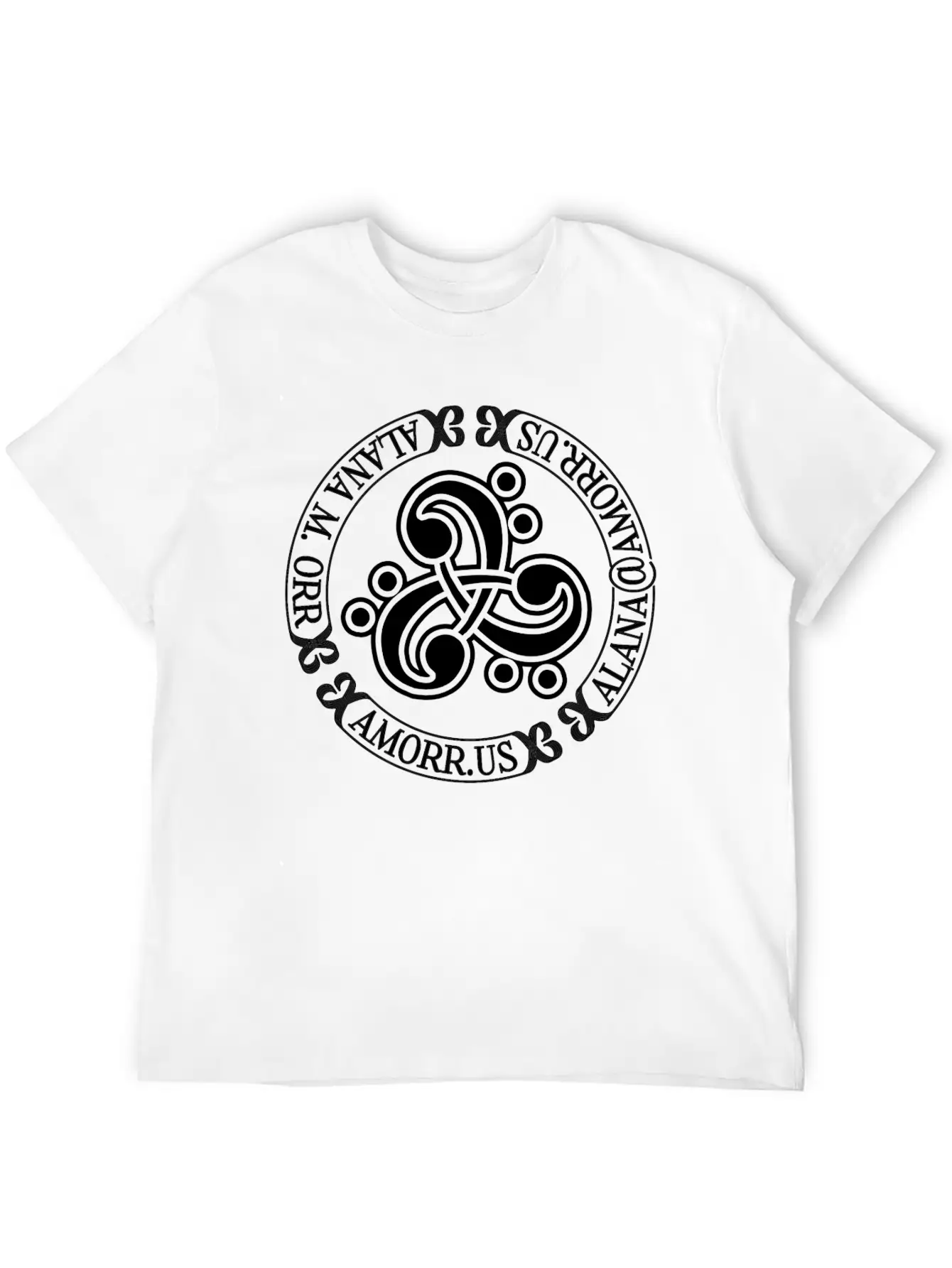 Triple Bass Clef Celtic Knot Logo Alana Orr AMORR Timeless Short Sleeve Tee – Comfy And Minimalist Design