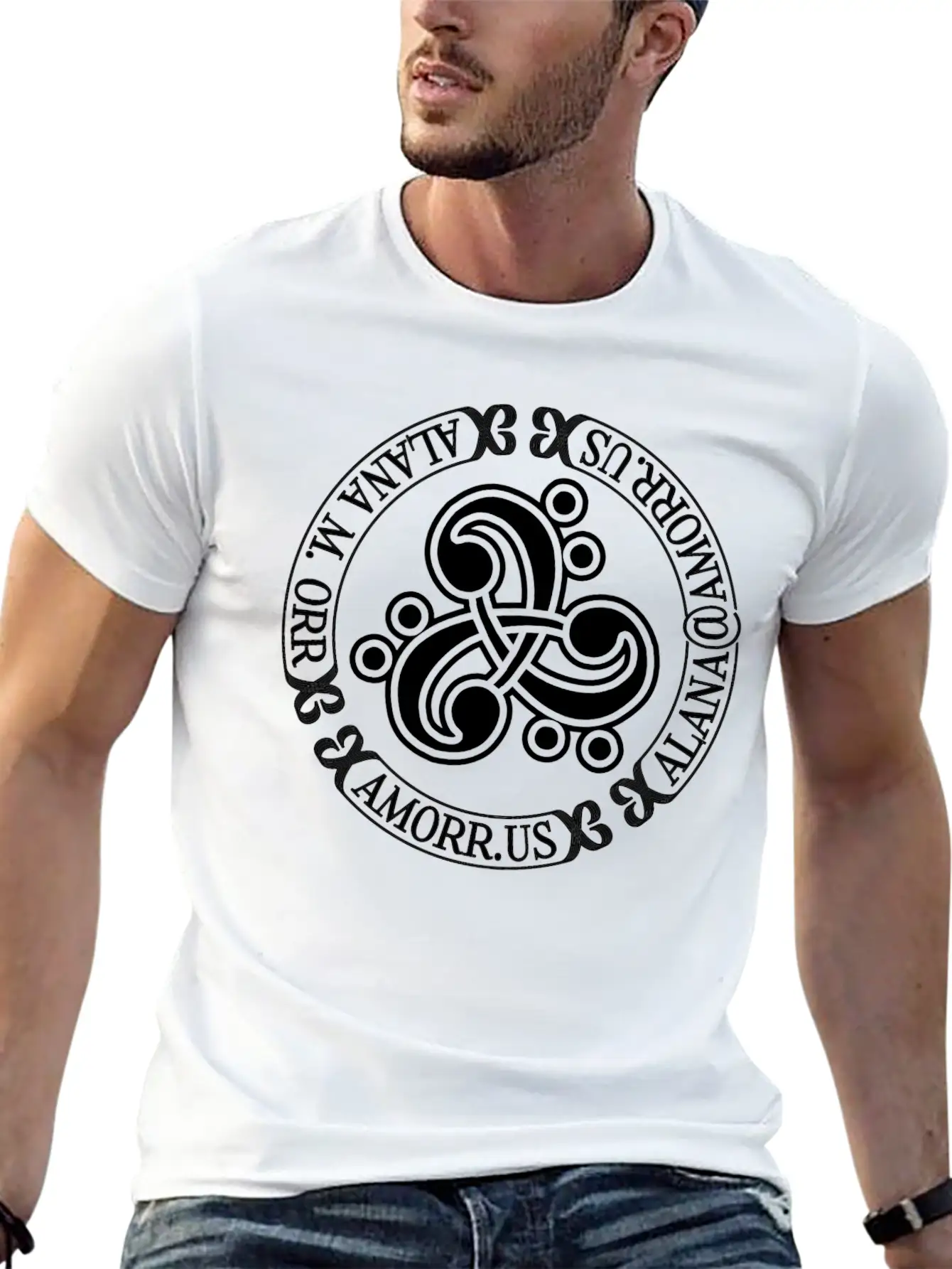 Triple Bass Clef Celtic Knot Logo Alana Orr AMORR Timeless Short Sleeve Tee – Comfy And Minimalist Design