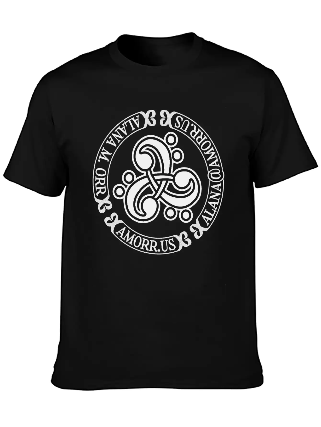 Triple Bass Clef Celtic Knot Logo Alana Orr AMORR Timeless Short Sleeve Tee – Comfy And Minimalist Design