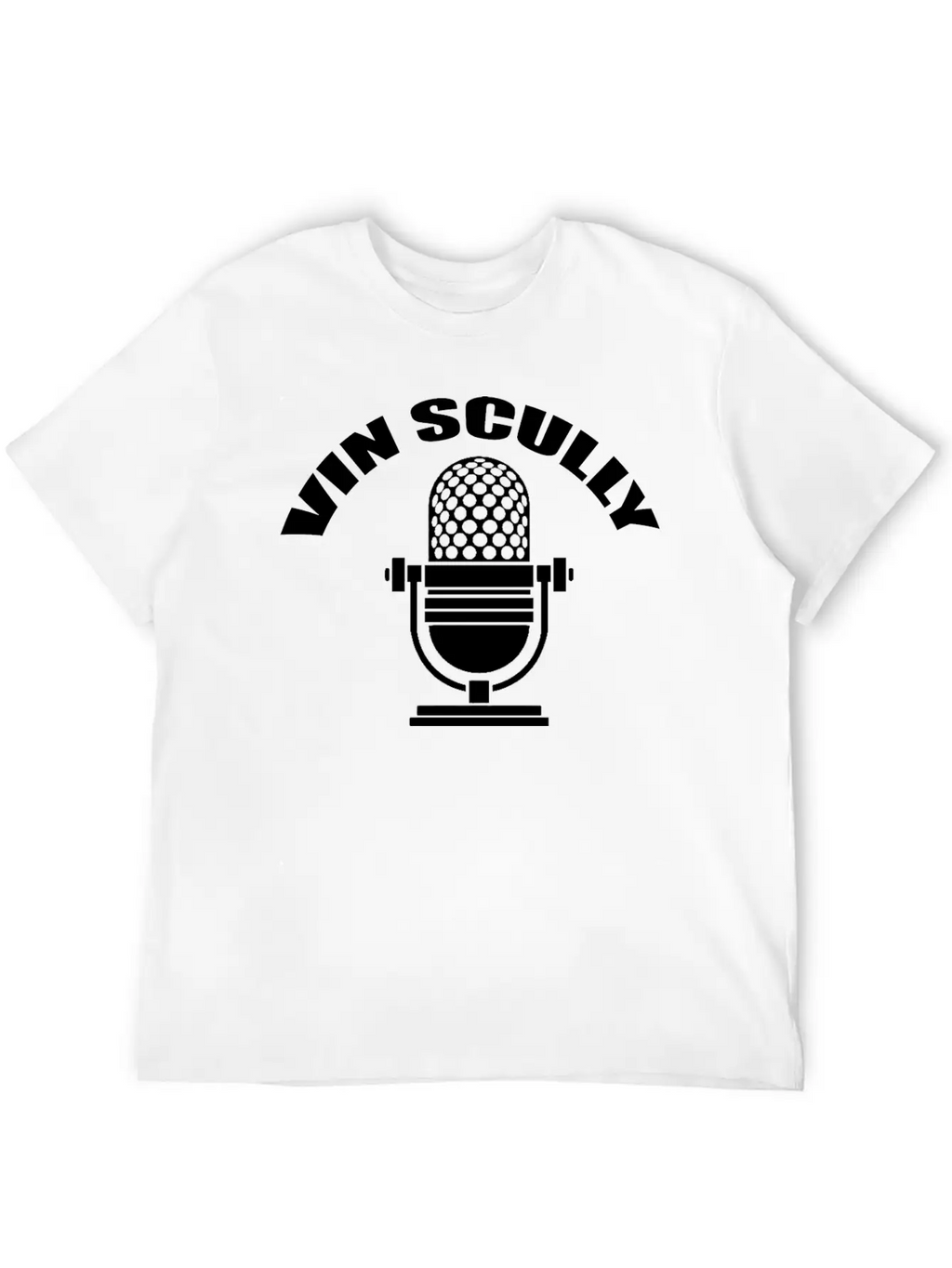Vin Scully Microphone T Shirt Modern Fit Casual T-Shirt – Clean And Versatile Design