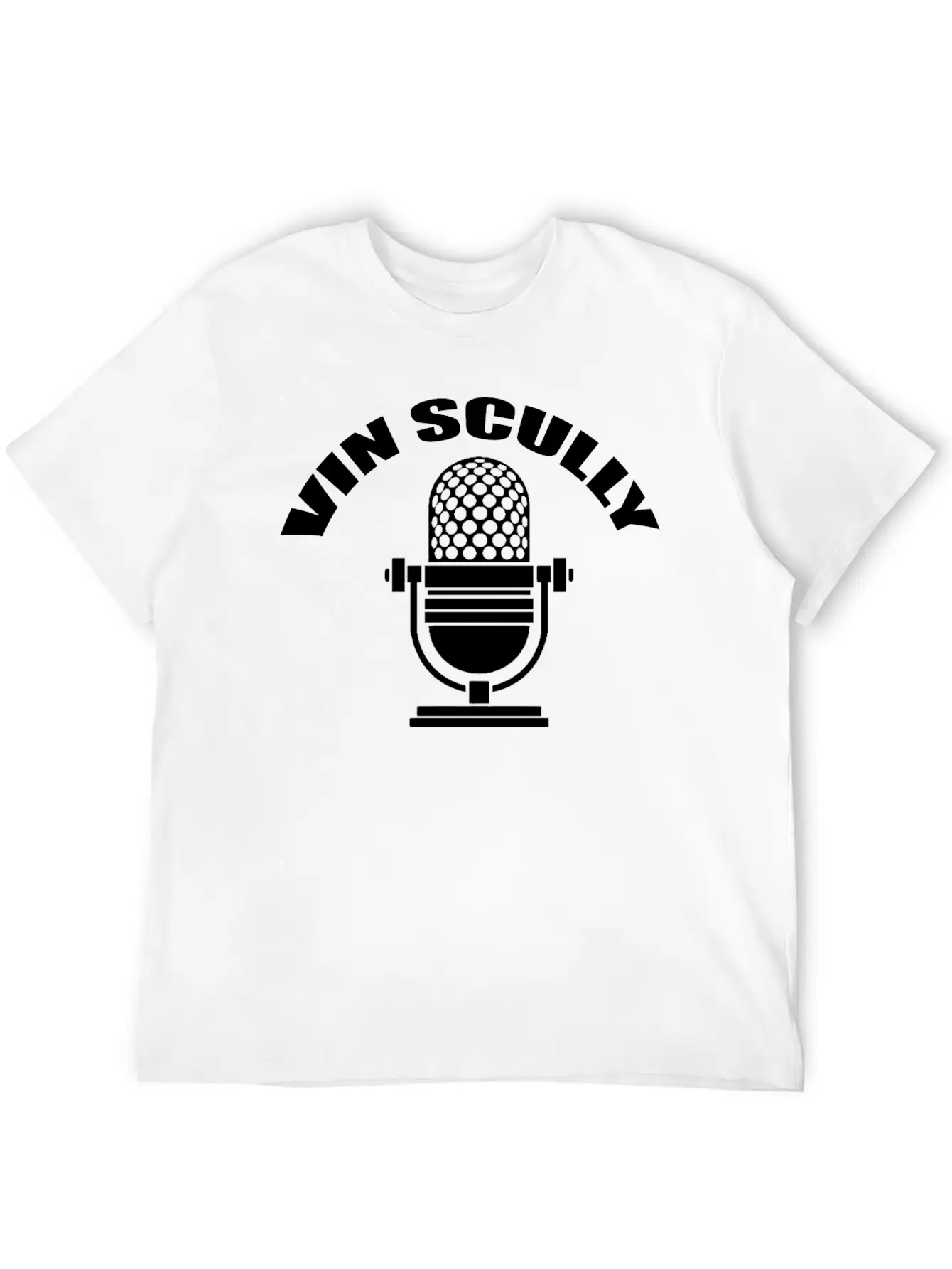 Vin Scully Microphone T Shirt Modern Fit Casual T-Shirt – Clean And Versatile Design