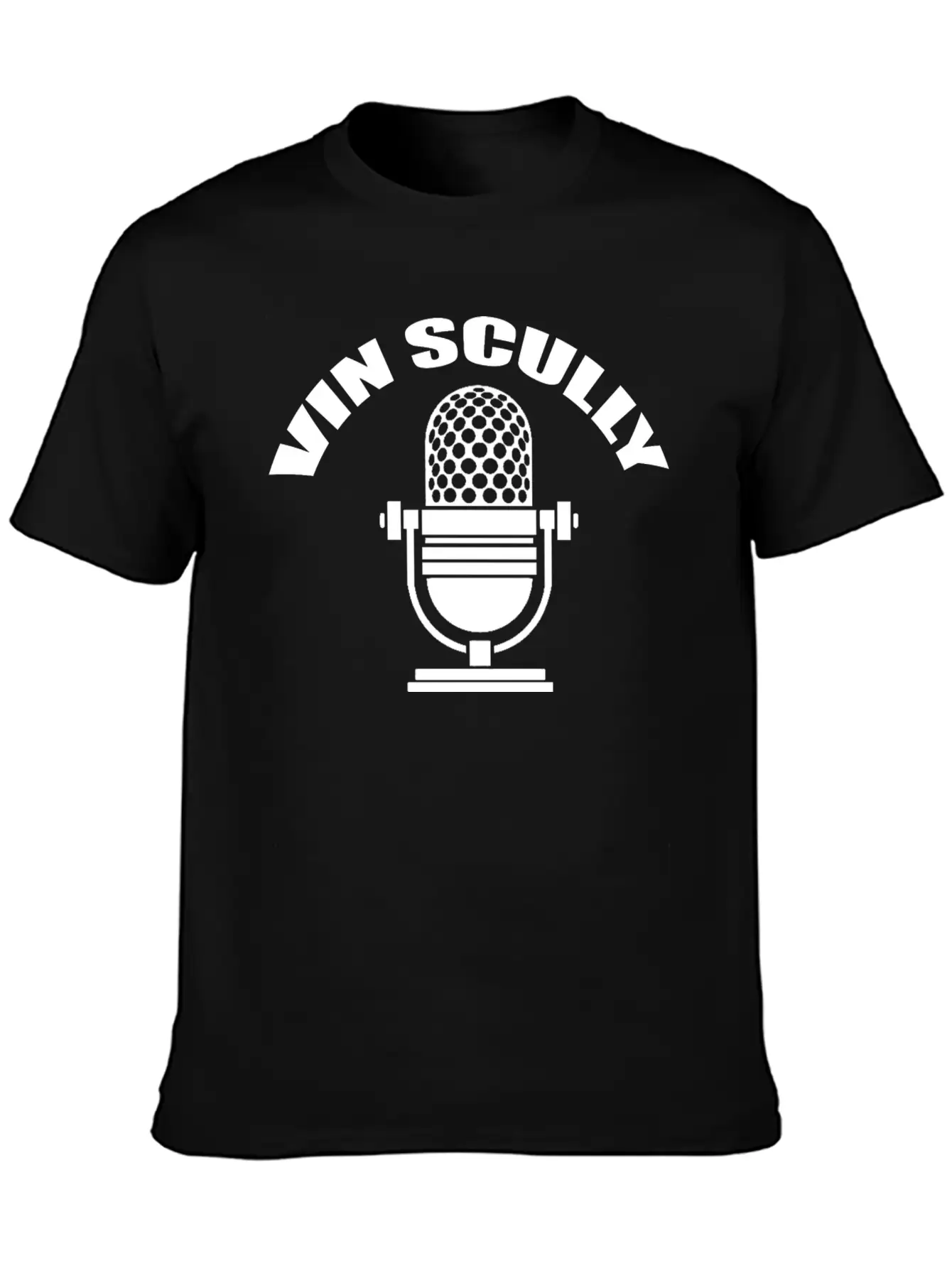 Vin Scully Microphone T Shirt Modern Fit Casual T-Shirt – Clean And Versatile Design