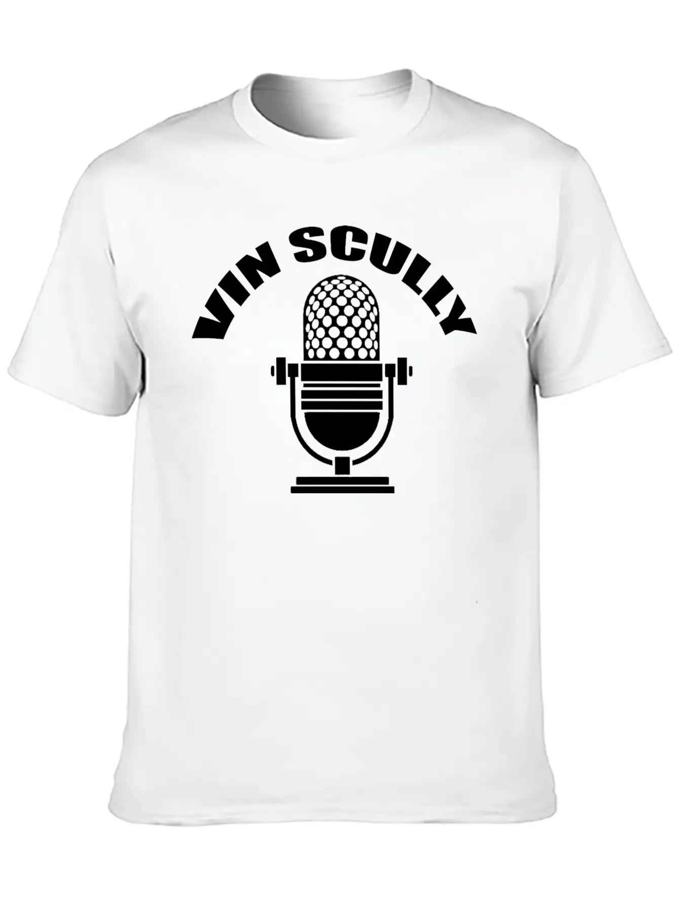 Vin Scully Microphone T Shirt Modern Fit Casual T-Shirt – Clean And Versatile Design