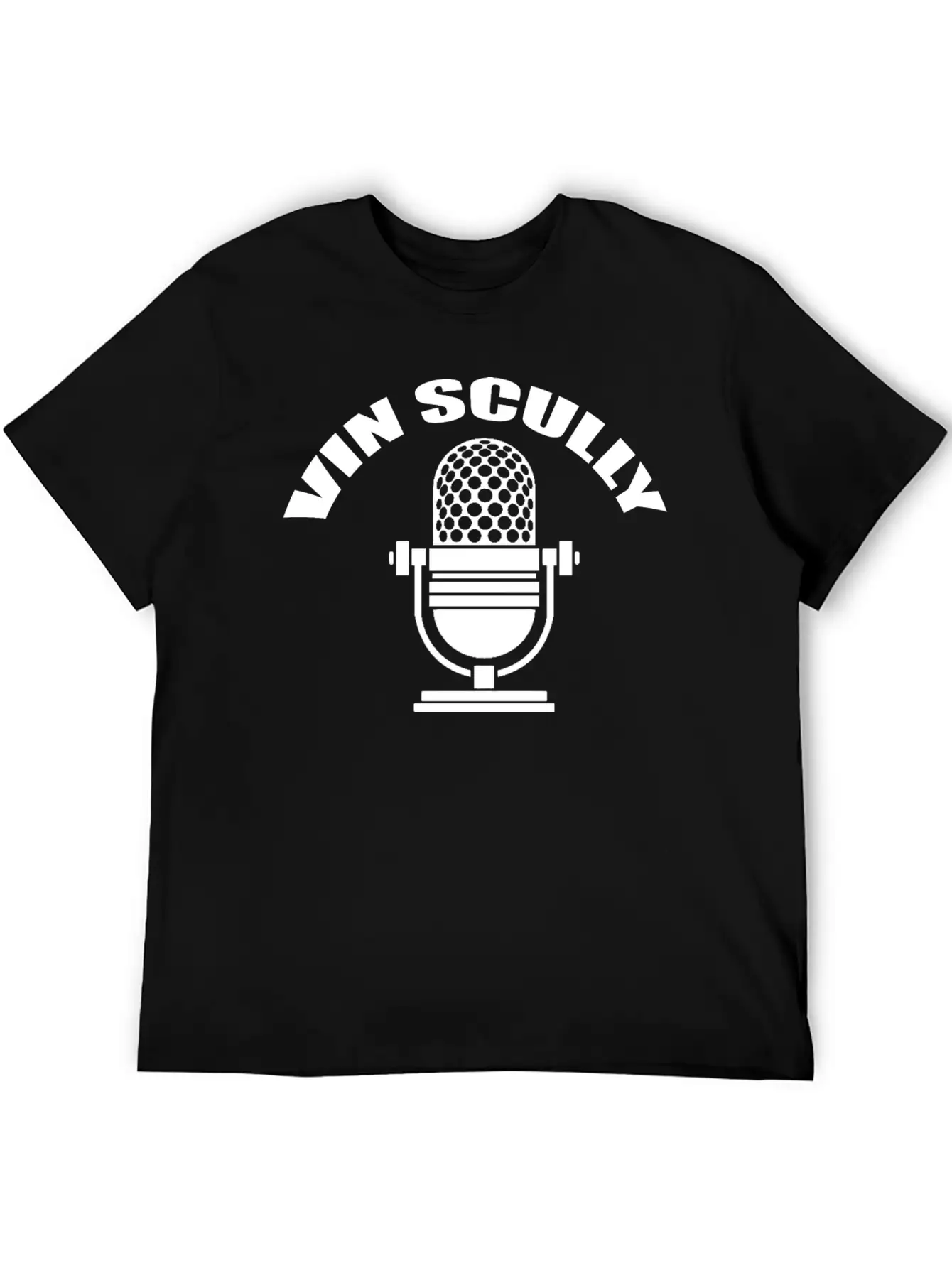 Vin Scully Microphone T Shirt Modern Fit Casual T-Shirt – Clean And Versatile Design
