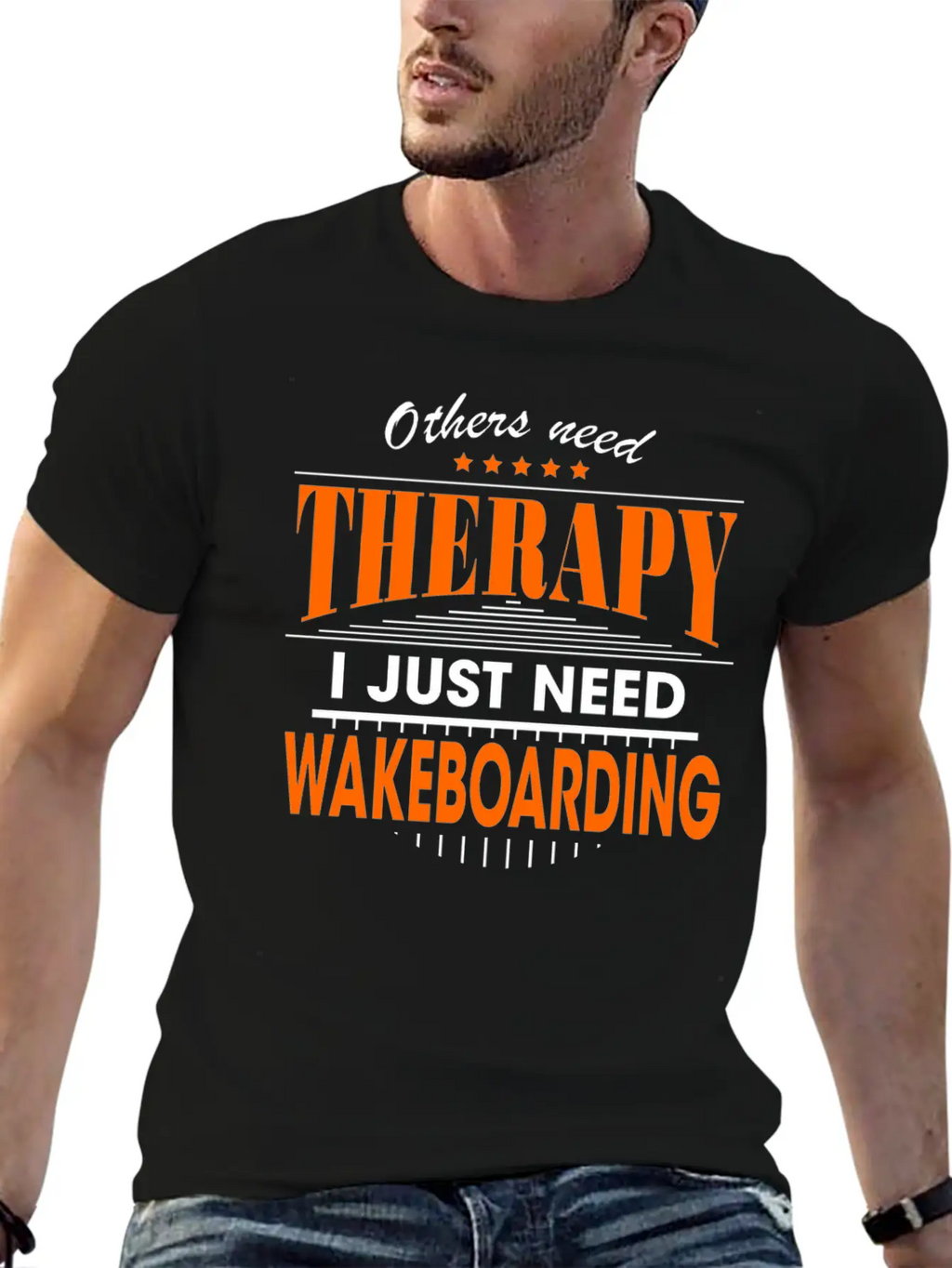 Wakeboarding Is My Therapy Timeless Short Sleeve Tee – Comfy And Minimalist Design