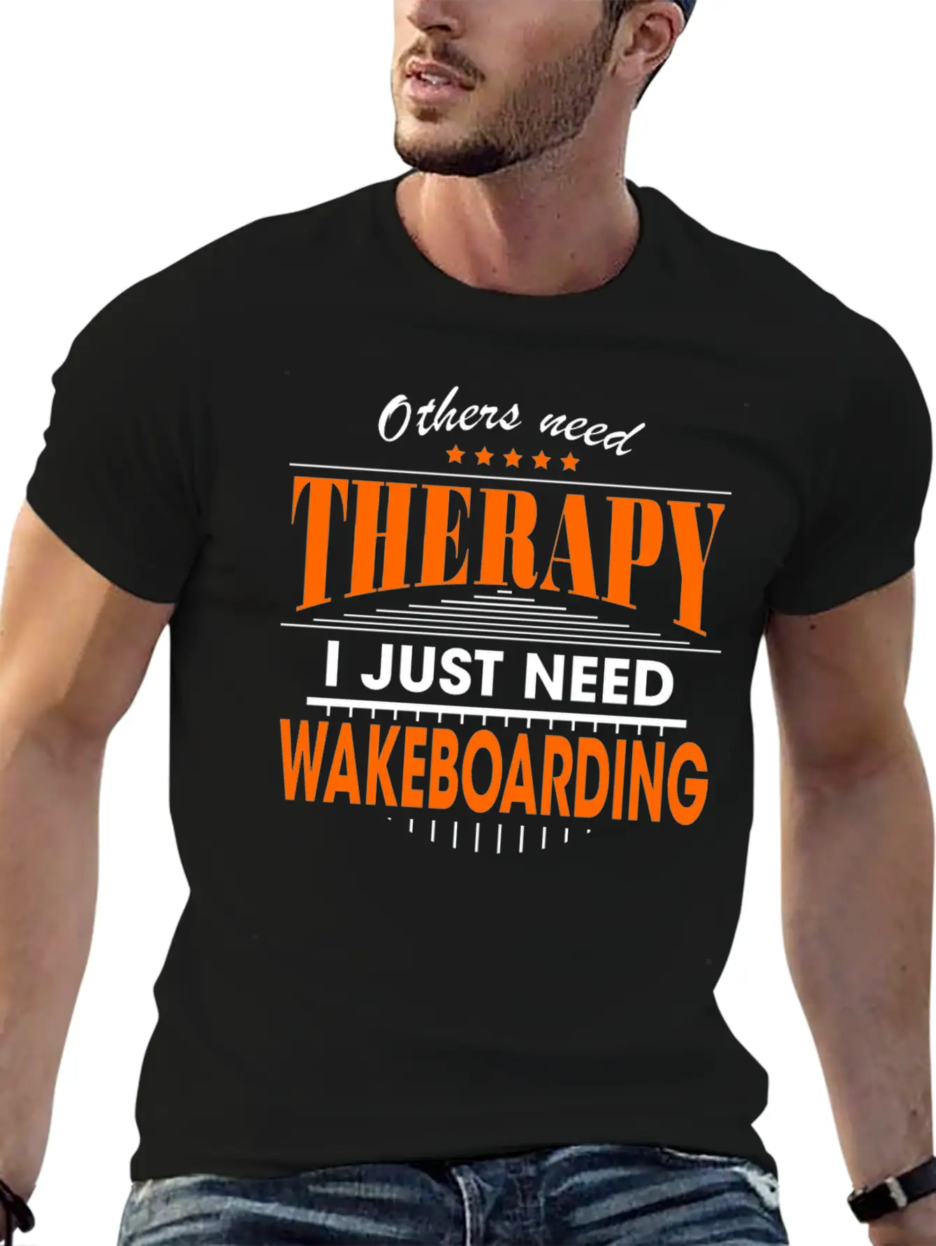 Wakeboarding Is My Therapy Timeless Short Sleeve Tee – Comfy And Minimalist Design