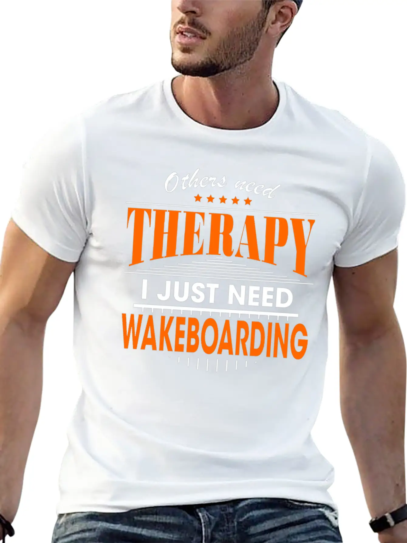Wakeboarding Is My Therapy Timeless Short Sleeve Tee – Comfy And Minimalist Design