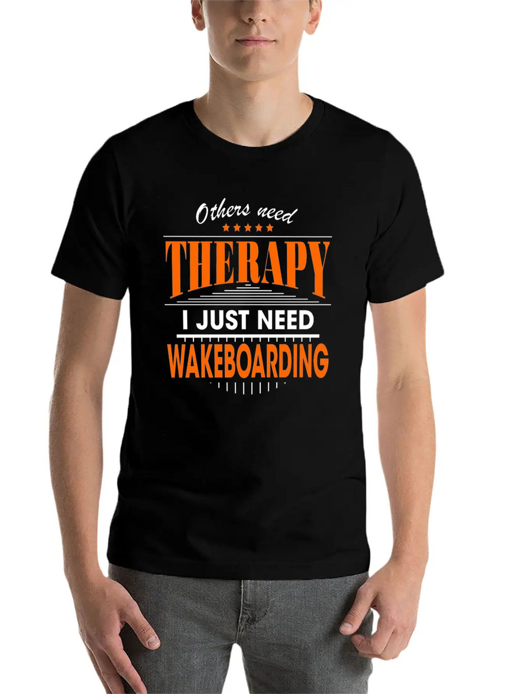 Wakeboarding Is My Therapy Timeless Short Sleeve Tee – Comfy And Minimalist Design