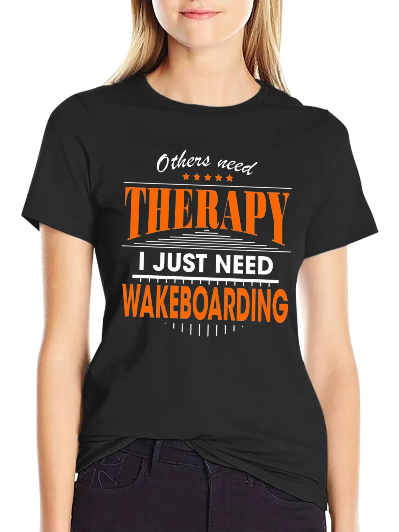 Wakeboarding Is My Therapy Timeless Short Sleeve Tee – Comfy And Minimalist Design