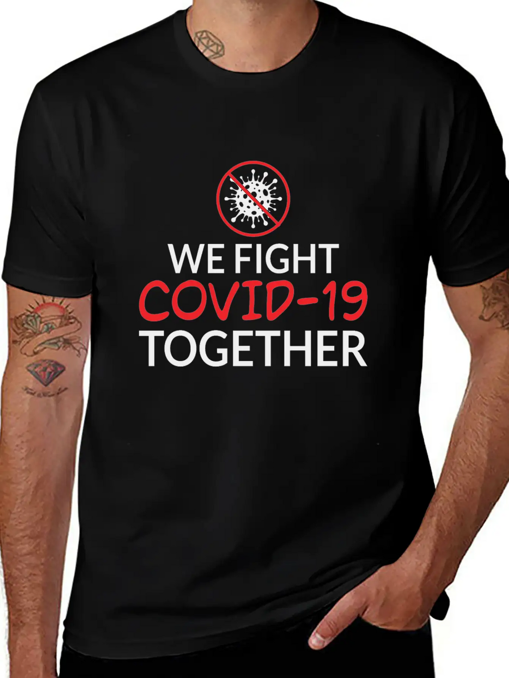We Fight Covid- 19 Together Corona Relaxed Everyday Tee – Lightweight And Durable Cotton