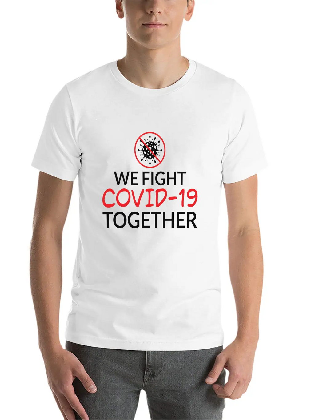 We Fight Covid- 19 Together Corona Relaxed Everyday Tee – Lightweight And Durable Cotton