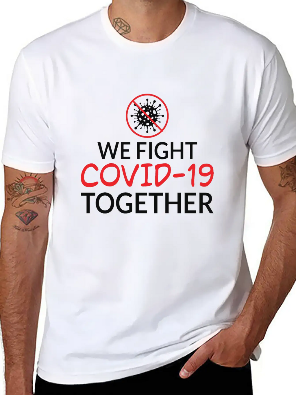 We Fight Covid- 19 Together Corona Relaxed Everyday Tee – Lightweight And Durable Cotton