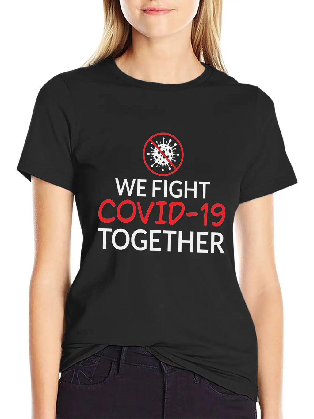 We Fight Covid- 19 Together Corona Relaxed Everyday Tee – Lightweight And Durable Cotton
