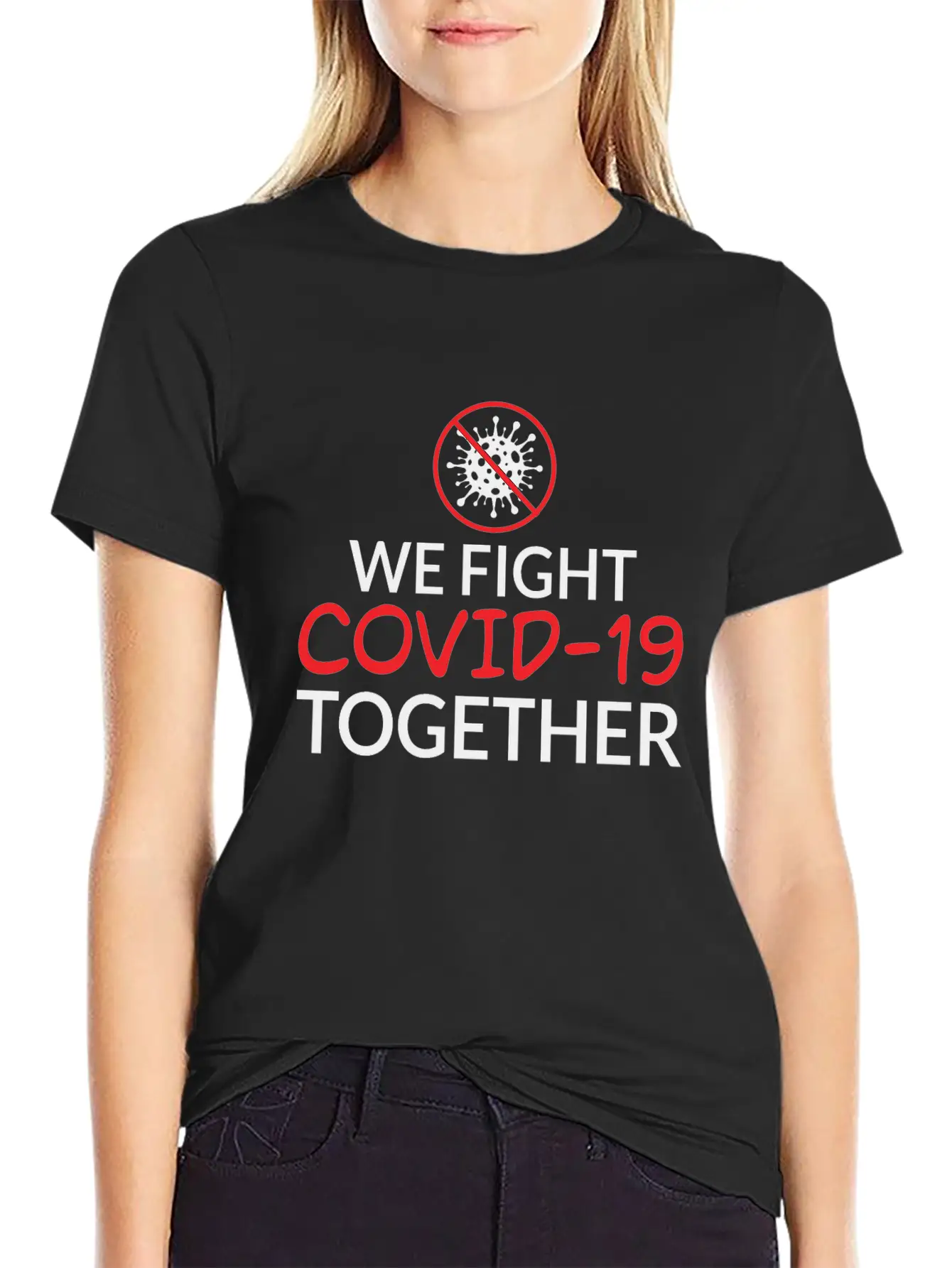 We Fight Covid- 19 Together Corona Relaxed Everyday Tee – Lightweight And Durable Cotton