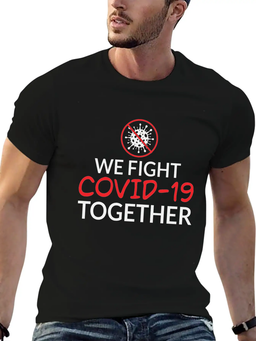 We Fight Covid- 19 Together Corona Relaxed Everyday Tee – Lightweight And Durable Cotton