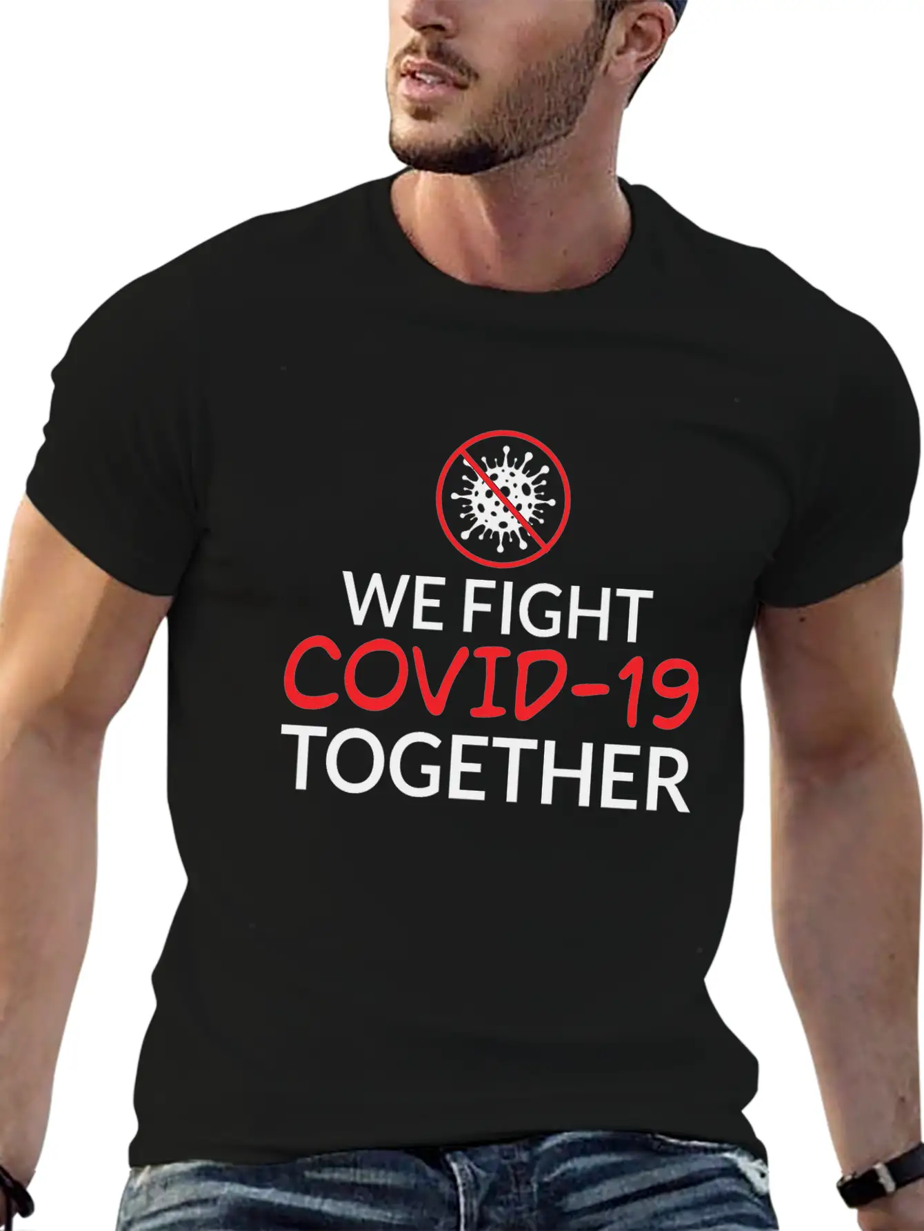 We Fight Covid- 19 Together Corona Relaxed Everyday Tee – Lightweight And Durable Cotton