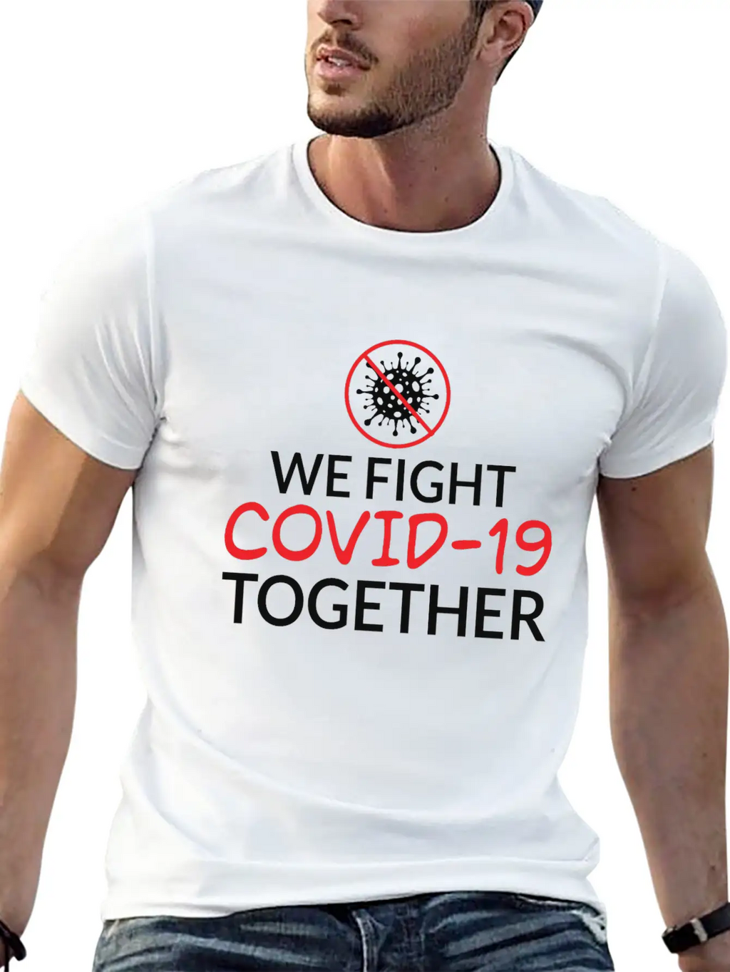 We Fight Covid- 19 Together Corona Relaxed Everyday Tee – Lightweight And Durable Cotton