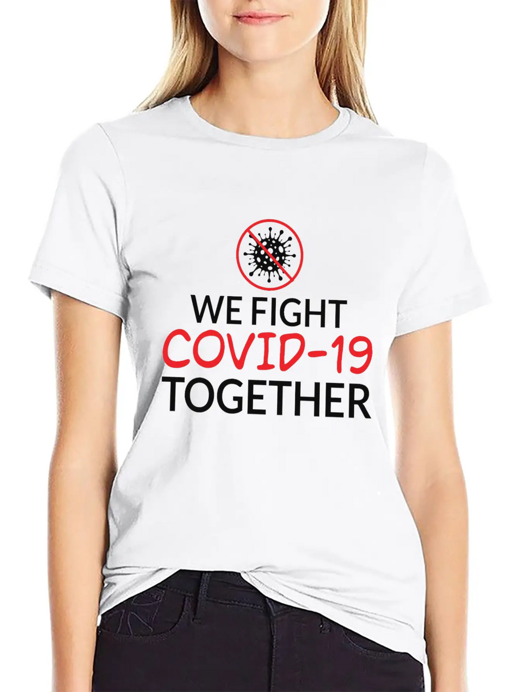We Fight Covid- 19 Together Corona Relaxed Everyday Tee – Lightweight And Durable Cotton