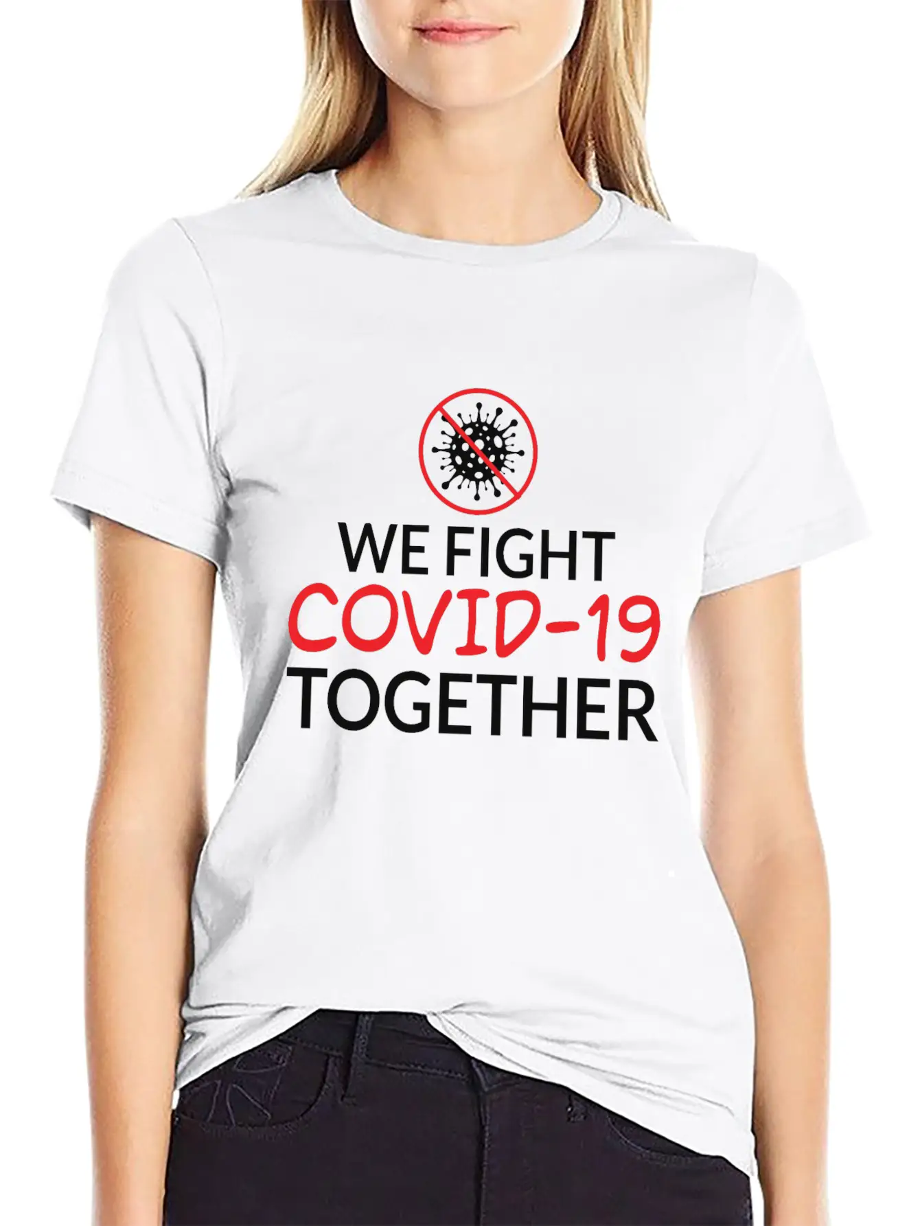 We Fight Covid- 19 Together Corona Relaxed Everyday Tee – Lightweight And Durable Cotton